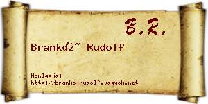 Brankó Rudolf névjegykártya